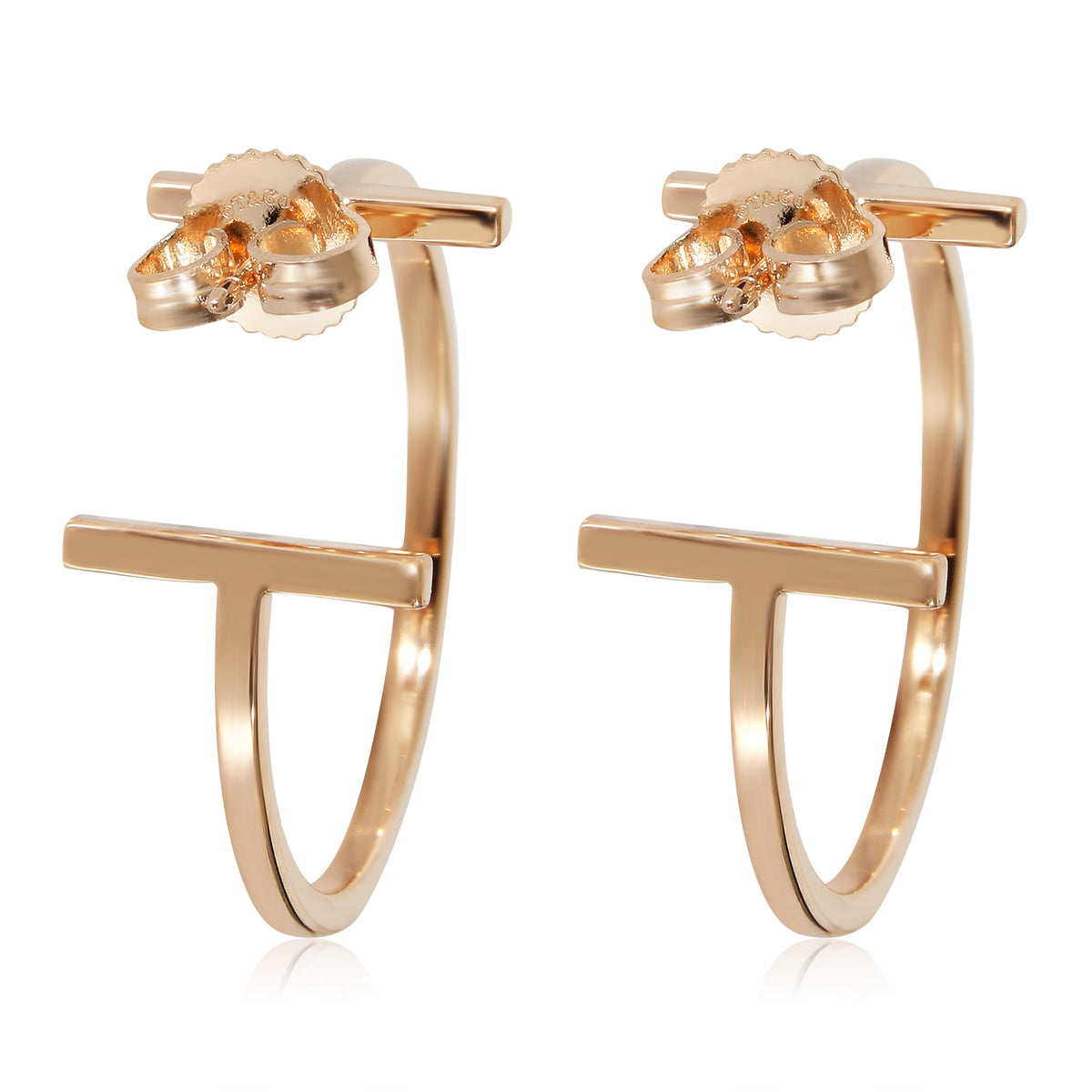 Tiffany & Co. T Hoop Earrings in 18k Rose Gold