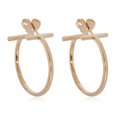 Tiffany & Co. T Hoop Earrings in 18k Rose Gold