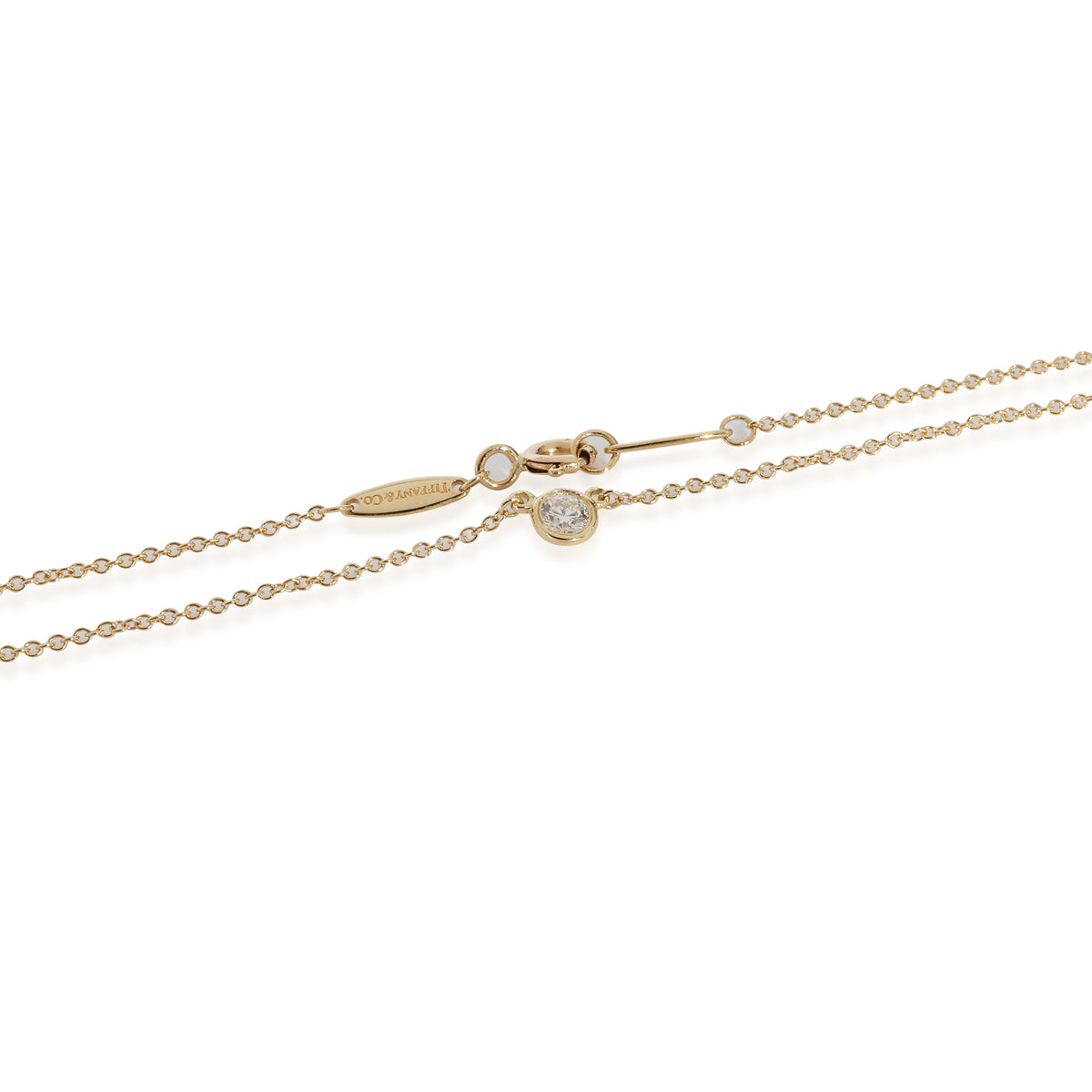 Tiffany & Co. Elsa Peretti Diamond By the Yard Necklace in 18k Gold 0.12 CTW