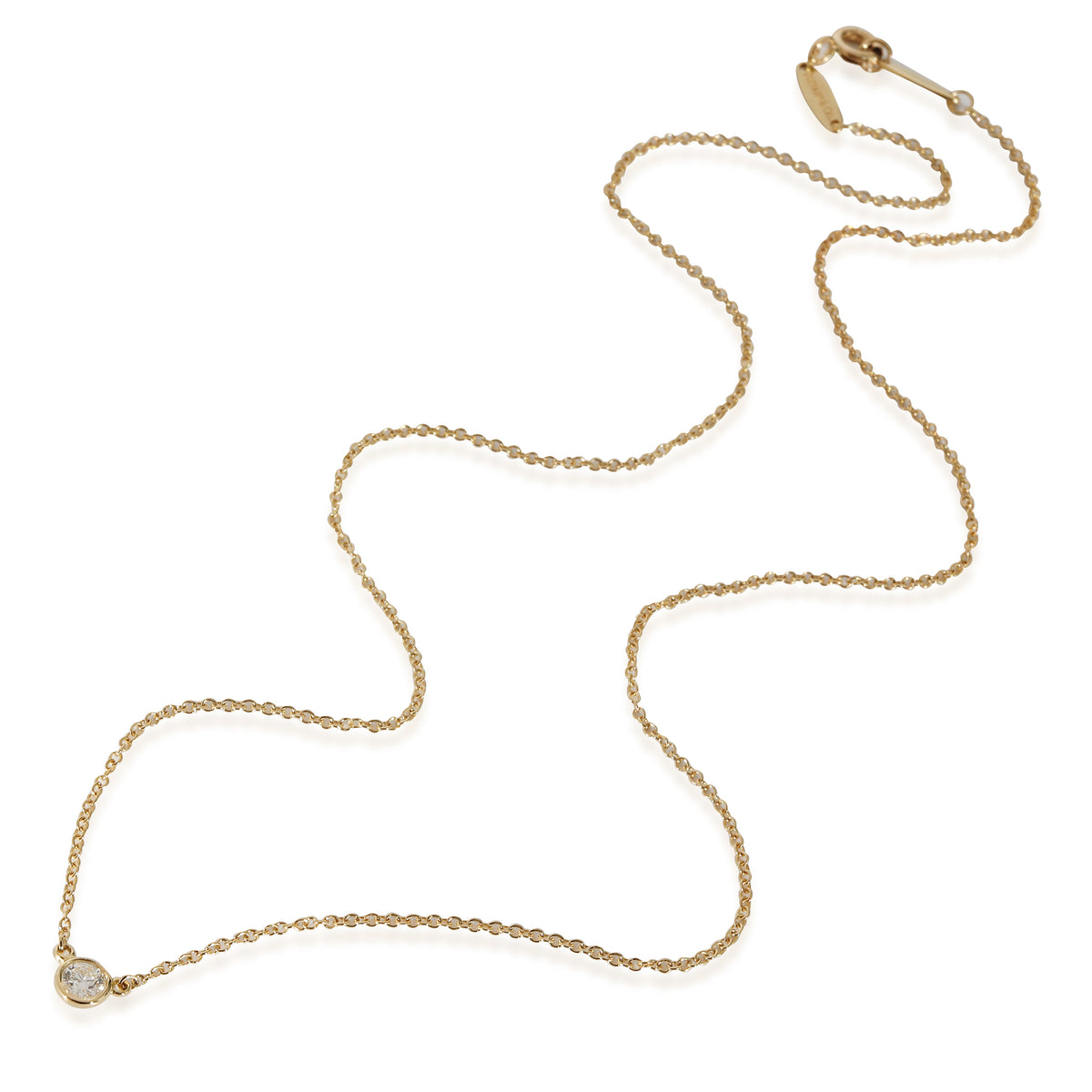 Tiffany & Co. Elsa Peretti Diamond By the Yard Necklace in 18k Gold 0.12 CTW