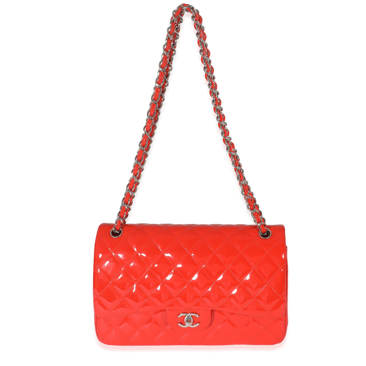 Chanel Red Patent Jumbo Classic Double Flap Bag | myGemma | QA