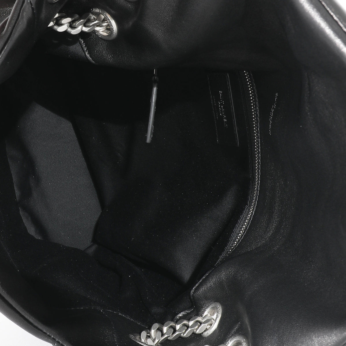 Saint Laurent Black Quilted Lambskin Medium Loulou Puffer Chain Bag