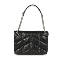 Saint Laurent Black Quilted Lambskin Medium Loulou Puffer Chain Bag