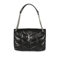 Saint Laurent Black Quilted Lambskin Medium Loulou Puffer Chain Bag