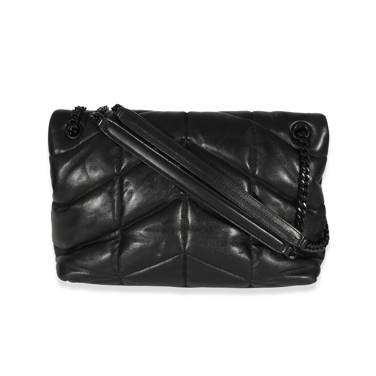 Saint Laurent Puffer Small Ysl Quilted Pouch Clutch Bag In Yellow