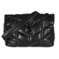 Saint Laurent Black Quilted Leather Medium Loulou Puffer Bag