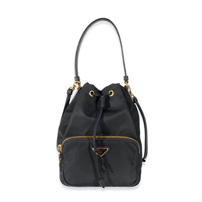 Prada Black Re-Nylon Duet Bucket Bag