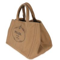 Prada Brown Canvas Medium Canapa Tote