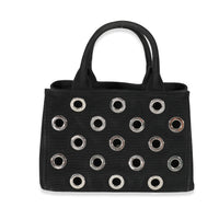 Prada Black Canvas Small Grommet Canapa Tote