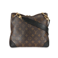 Louis Vuitton Black Leather Monogram Canvas Odeon PM