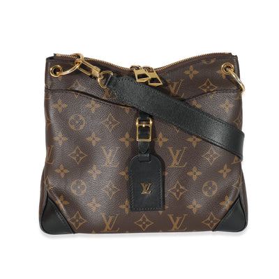 Louis Vuitton Black Leather Monogram Canvas Odeon PM