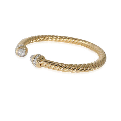 David Yurman Cable Bracelet With Pave Diamonds 0.46 CTW in 18k Yellow Gold