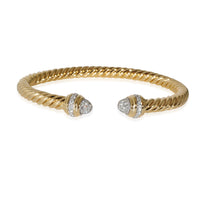 David Yurman Cable Bracelet With Pave Diamonds 0.46 CTW in 18k Yellow Gold