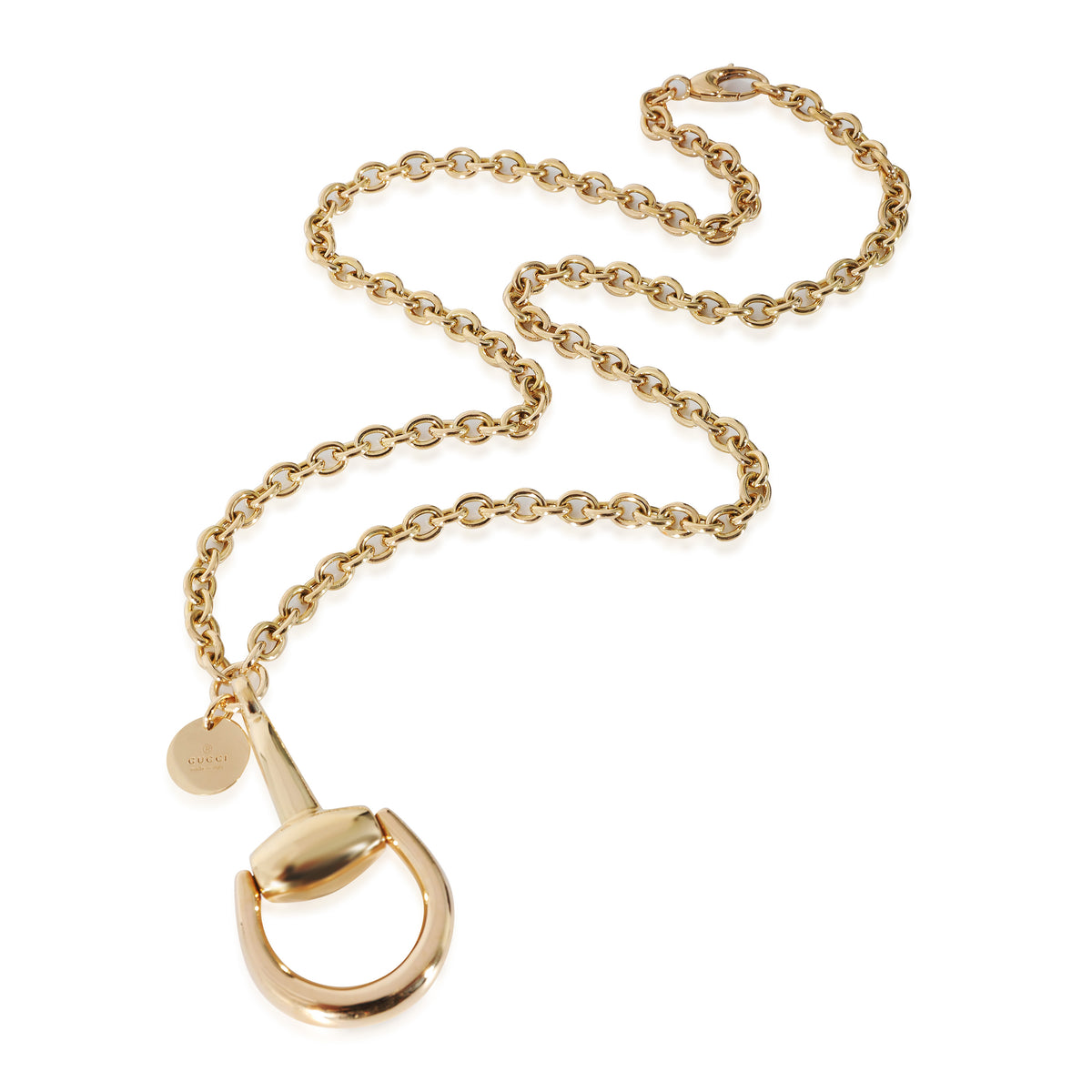 Gucci Horsebit Drop Necklace in 18k Yellow Gold