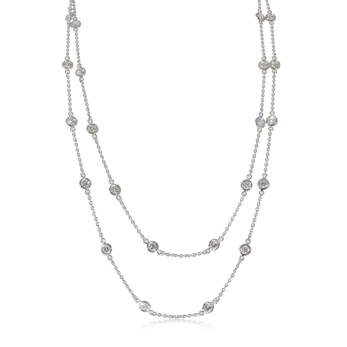 Roberto Coin Diamond By The Inch 30 Stations Necklace in 18k White Gold 3 CTW