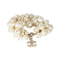 Chanel 2013 Gold Plated Large Faux Pearl Cluster Bracelet