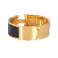 Hermès Clic Clac Gold Plated Bracelet in Noir