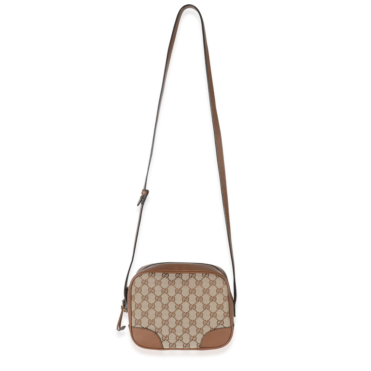 Gucci Brown GG Canvas & Brown Leather Mini Bree Messenger Bag