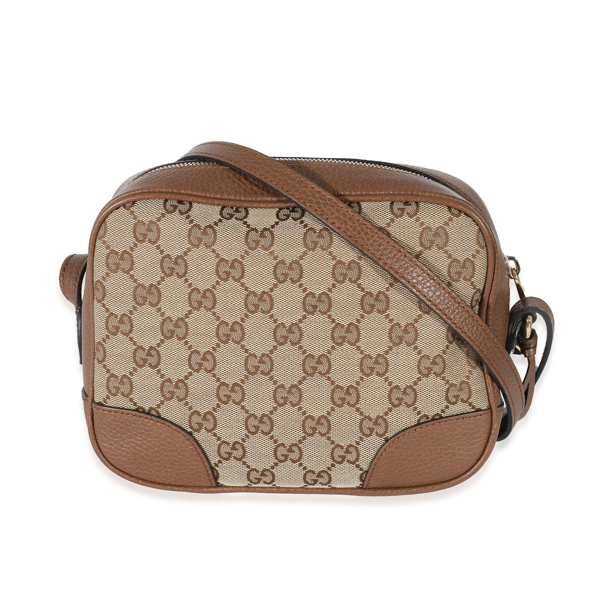 Gucci Brown GG Canvas & Brown Leather Mini Bree Messenger Bag