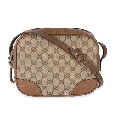 Gucci Brown GG Canvas & Brown Leather Mini Bree Messenger Bag