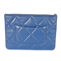 Chanel Blue Goatskin Quilted Chanel 19 Pouch