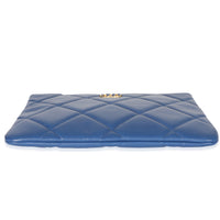 Chanel Blue Goatskin Quilted Chanel 19 Pouch