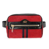 Gucci Red Suede Small Ophidia Belt Bag 85