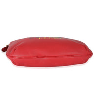 Gucci Red Grained Calfskin Logo Half Moon Hobo