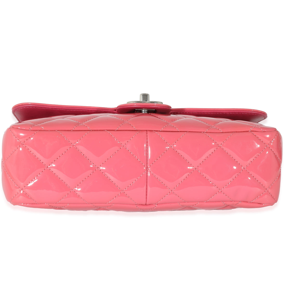 Chanel Pink Quilted Patent Leather Medium Coco Shine Flap Bag