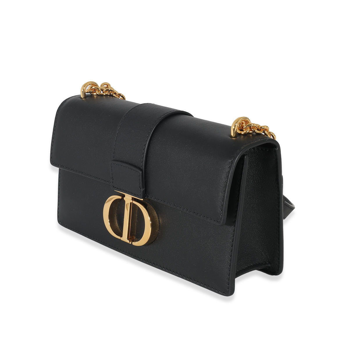 Christian Dior 30 Montaigne East West Shoulder Bag Leather Black