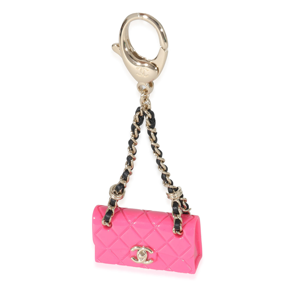 Chanel Pink Resin Icon Bag Charm