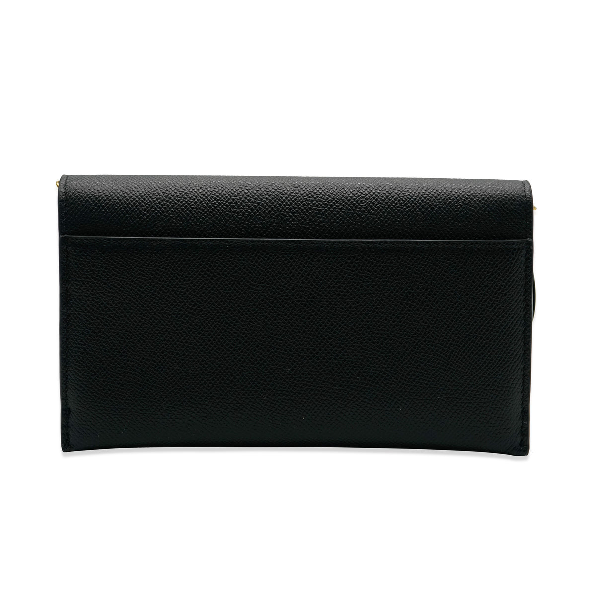 Christian Dior Black Grained Calfskin Saddle Long Chain Wallet