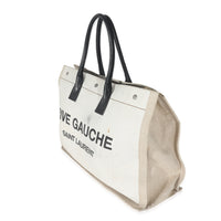 Saint Laurent Optic White Linen Rive Gauche Tote