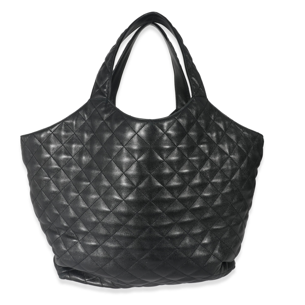 Saint Laurent Black Quilted Lambskin ICare Maxi Shopping Bag