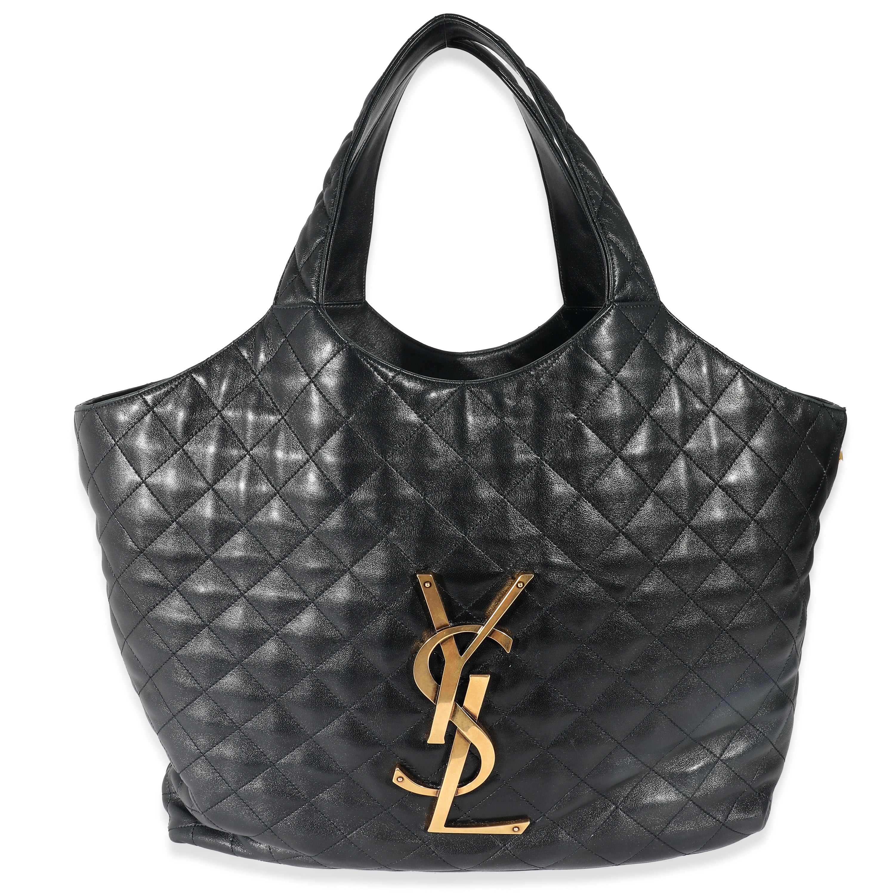 Saint Laurent Black Quilted Lambskin ICare Maxi Shopping Bag, myGemma