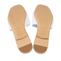 Louis Vuitton White Monogram Embossed Lambskin Revival Flat Mule