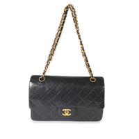 Chanel Vintage Navy Quilted Lambskin Medium Classic Flap Bag