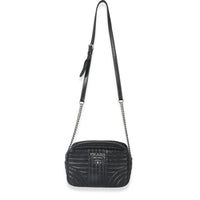 Prada Nero Soft Calfskin Impunture Diagramme Crossbody Bag