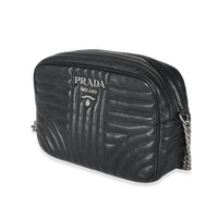 Prada Nero Soft Calfskin Impunture Diagramme Crossbody Bag