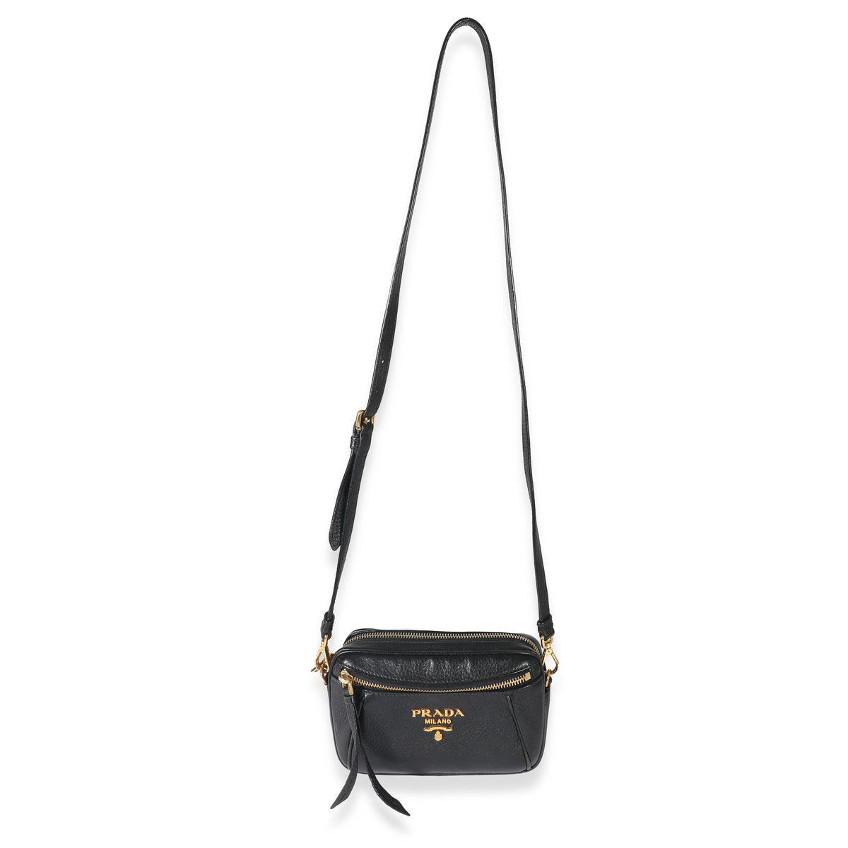 Prada Black Vitello Daino Convertible Belt Bag, myGemma