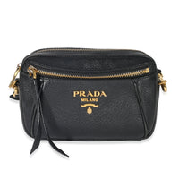 Prada Black Vitello Daino Convertible Belt Bag