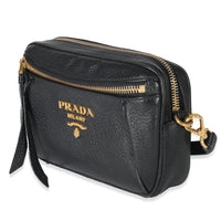 Prada Black Vitello Daino Convertible Belt Bag