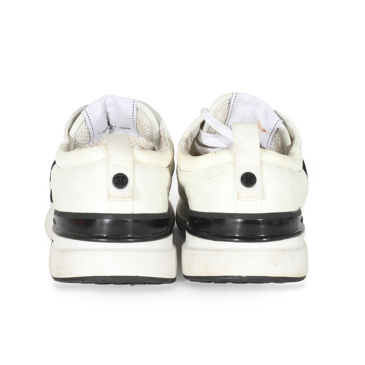 Chanel White Leather Mesh CC Sneaker 39 1/2