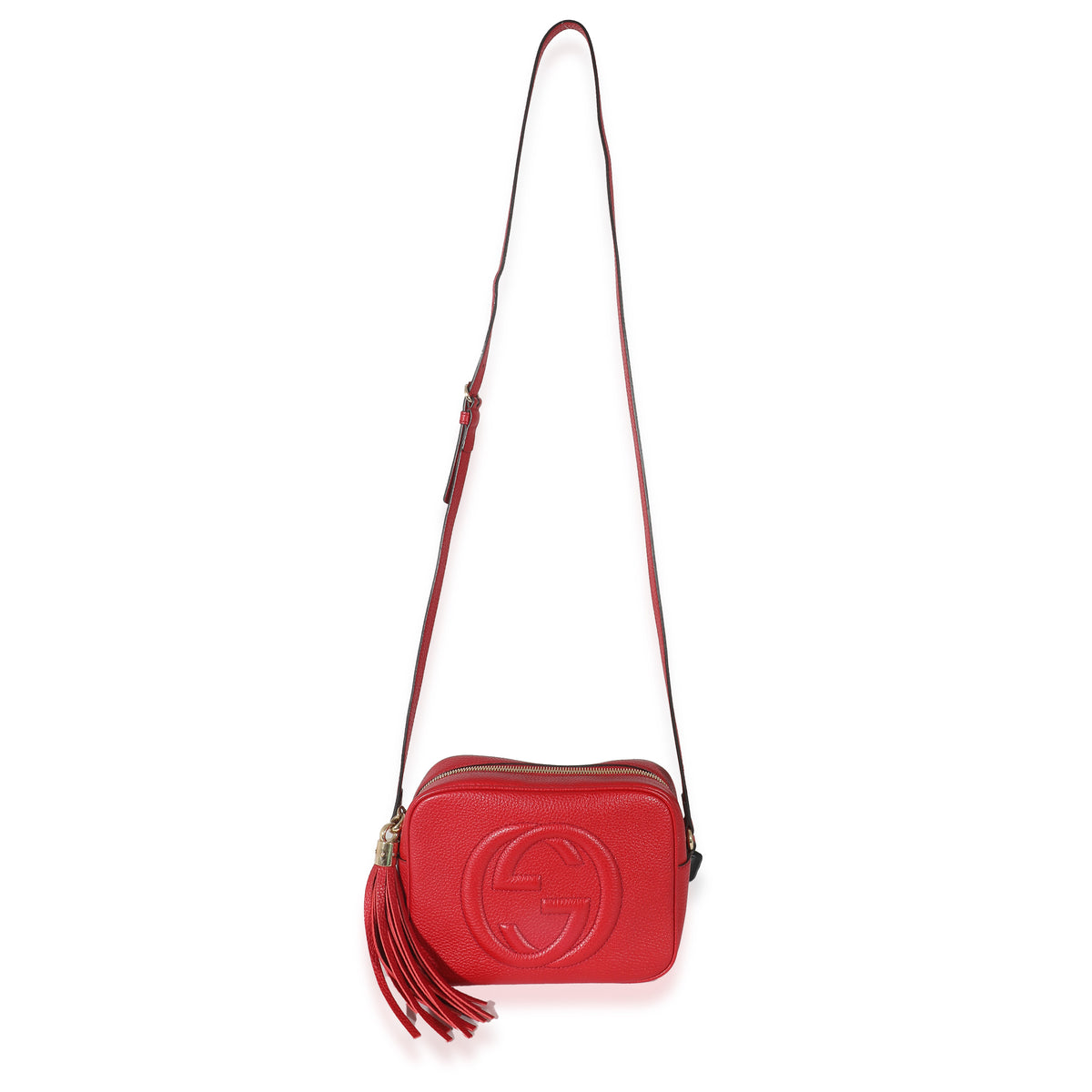 Gucci Red Pebbled Leather Soho Disco