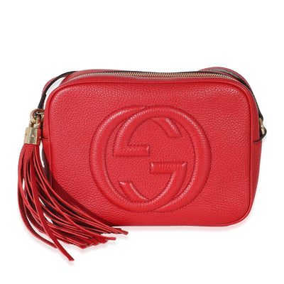 Gucci Red Pebbled Leather Soho Disco