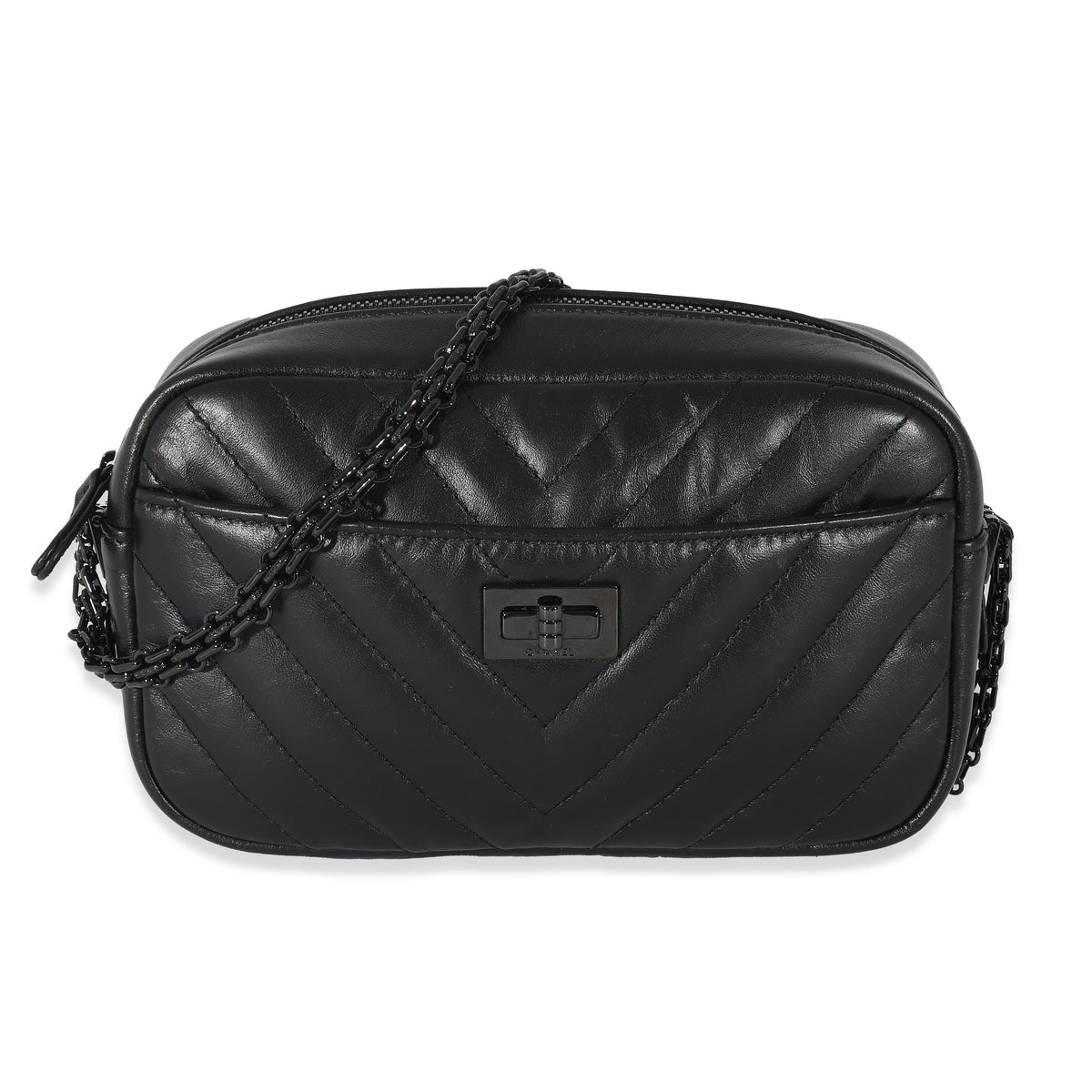 Chanel So Black Chevron Quilted Leather Reissue Mini Camera Bag, myGemma
