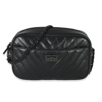 Chanel So Black Chevron Quilted Leather Reissue Mini Camera Bag