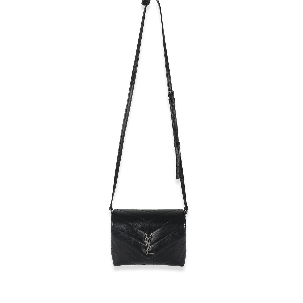 Saint Laurent Black Matelassé Leather Loulou Toy Bag