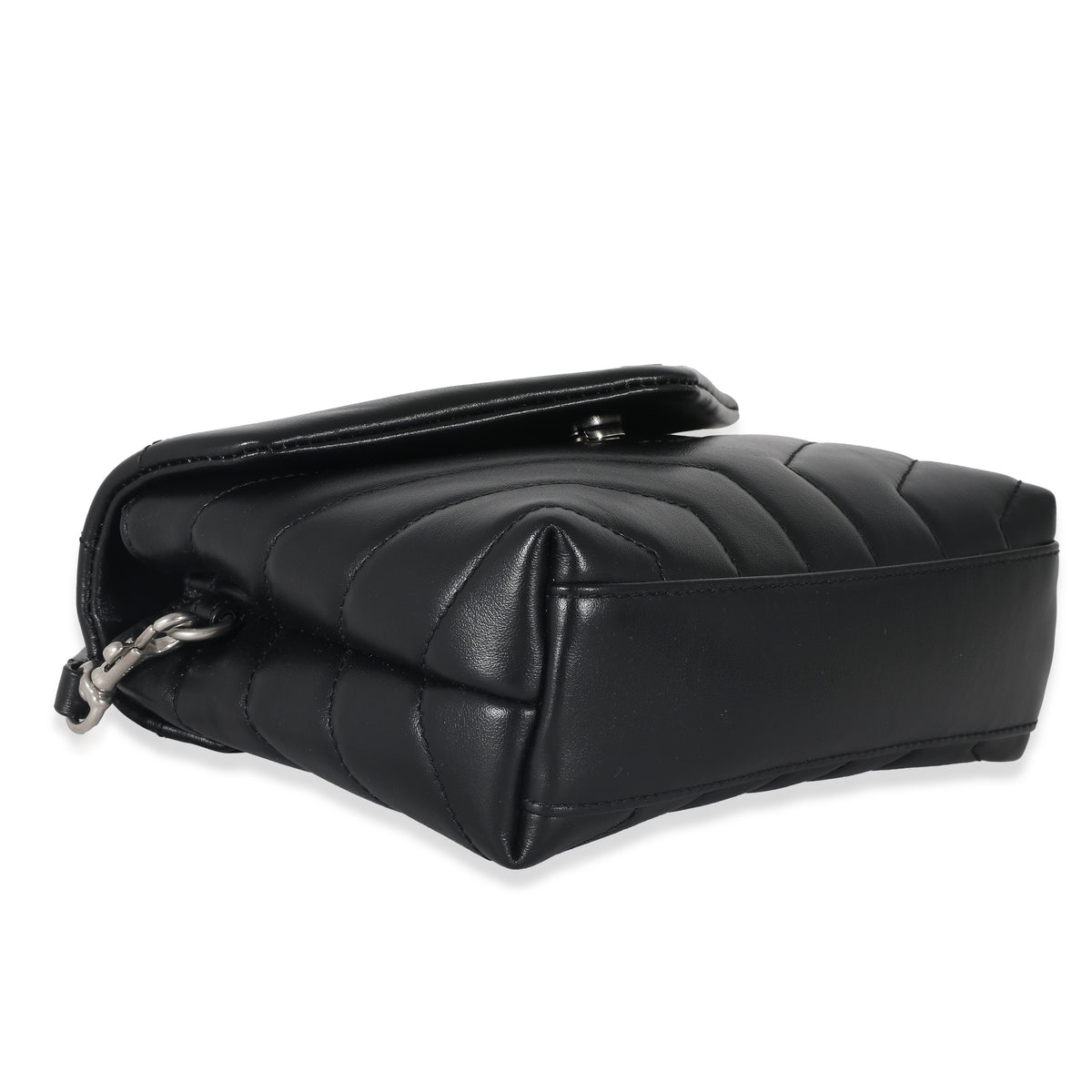 Saint Laurent Black Matelassé Leather Loulou Toy Bag