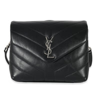 Saint Laurent Black Matelassé Leather Loulou Toy Bag